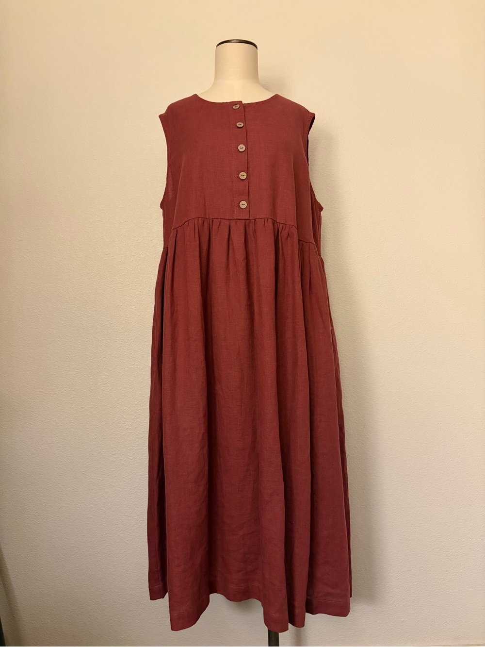 not Perfect Linen MAMA Midi Dress in Rust Retail- $169 - Picture 2 of 6